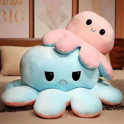 Double-sided blue octopus plush toy, large plush octopus pillow toy blue - Perfect Blue 90cm-max Blue 90cm - Image 3