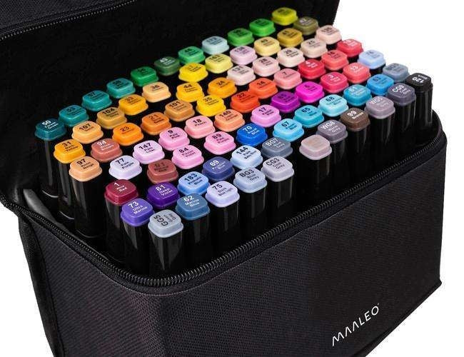 80-pack - Marker Pens with Case - Double-sided - Pens Multicolor multicolor - Image 2