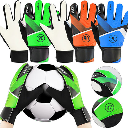 pair of children's football goalkeeper gloves, anti-collision, blue M Blue Blue M - Image 2