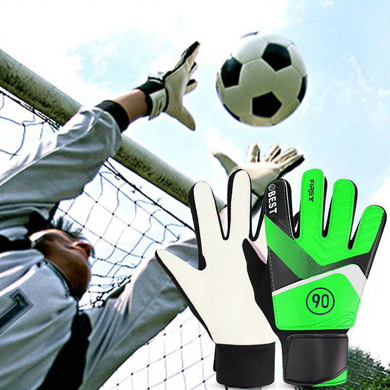 pair of children's football goalkeeper gloves, anti-collision, blue M Blue Blue M - Image 3