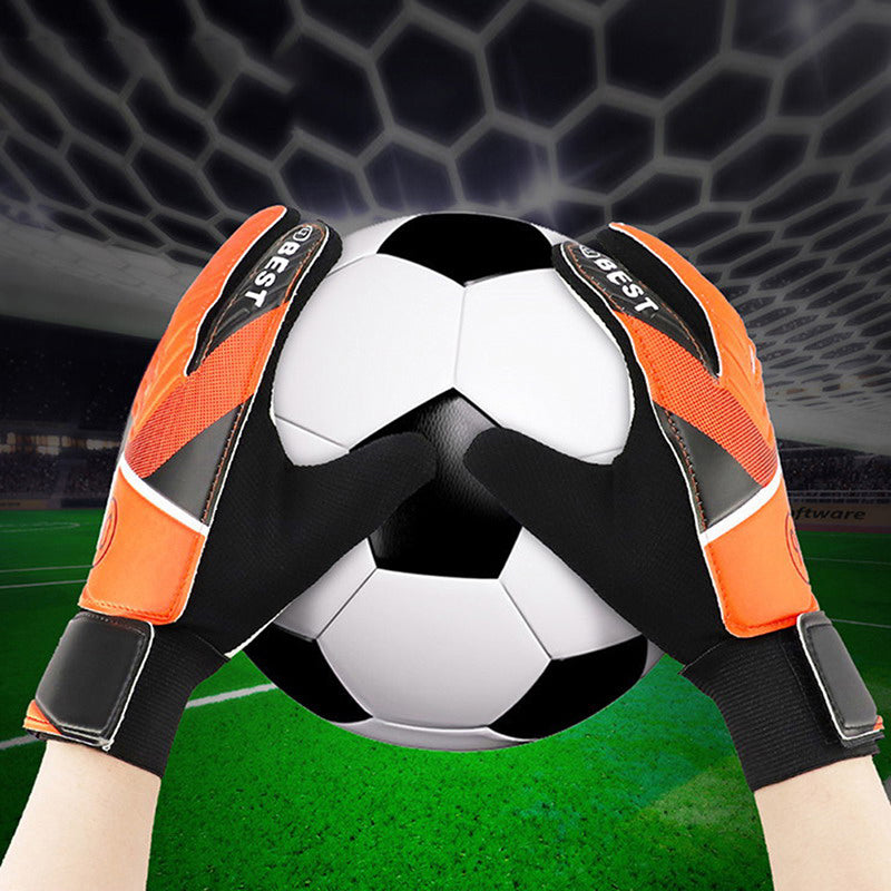 pair of children's football goalkeeper gloves, anti-collision, blue M Blue Blue M - Image 4