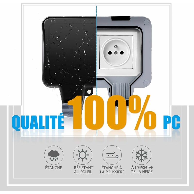 Waterproof Socket Double Outdoor Power Socket IP66 Waterproof Wall Socket 16A - Image 2