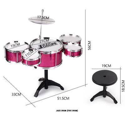 Drum Set for Toddlers Tough Impact Resistant Drums Detachable Drum Instrument Red Oversized Drum Set - Image 5