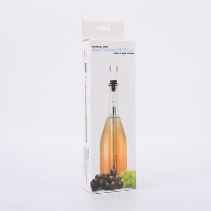 Wine Cooler, Stainless Steel Wine Chiller Rod, Bottle Wine Chiller Rod with Pour Spout, Wine Chiller Set for Red and White Wine
