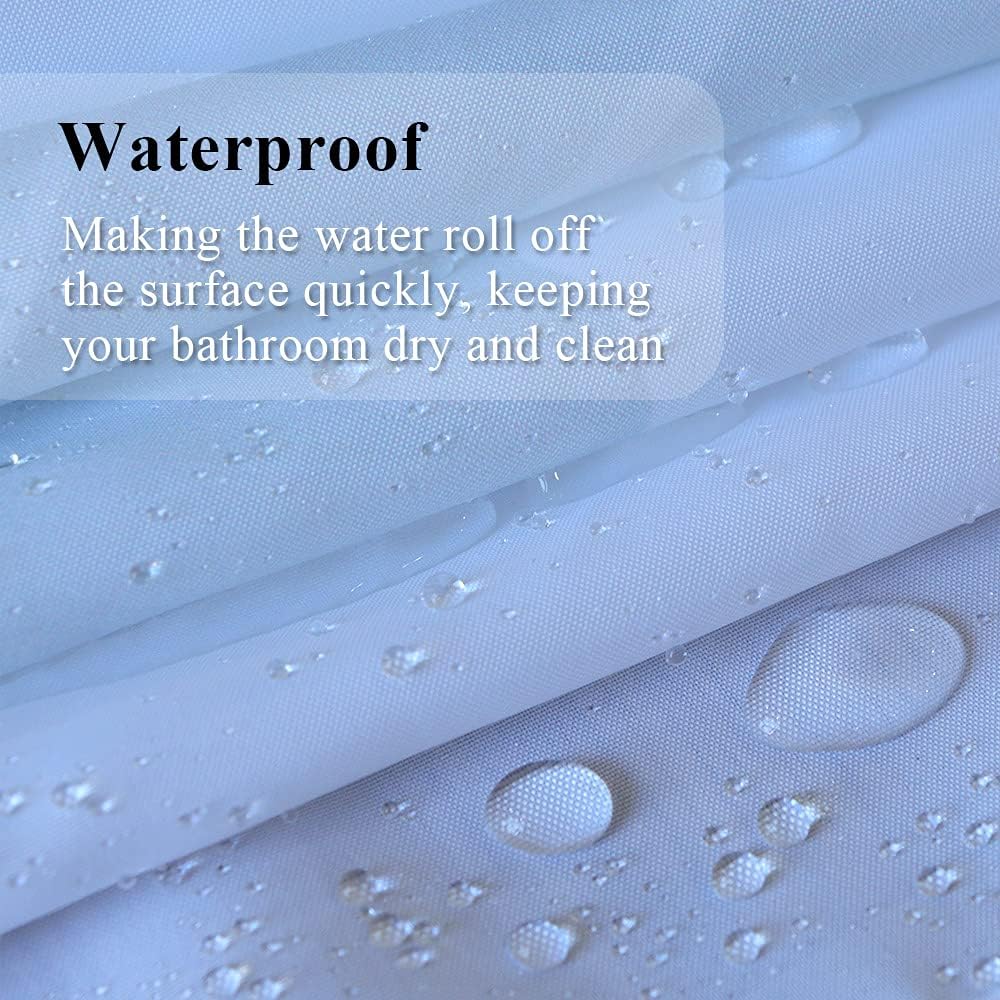 Winter Snowy Shower Curtain, Window View Blue Sky Winter Christmas Tree River Nature Snowy Scene Bath Curtains for Holiday 180cm x 180cm - Image 4