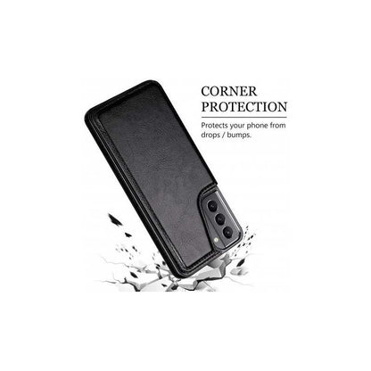 Samsung S22 Shockproof Case Card Holder 3-COMPARTMENT Flip Black_yux - Image 5