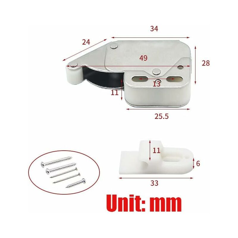 Mini latches with spring, 6 pcs Mini automatic spring lock, Spring lock, Spring lock Mini cabinet lock Mini latch for kitchen cabinet door - Image 2
