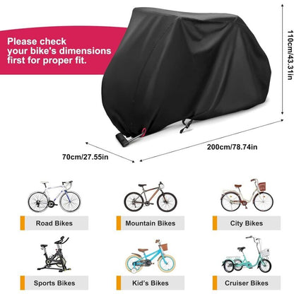 Waterproof 210D Oxford Bicycle Cover for 2 Bikes with Lock Holes, Windproof Storage Bag for Outdoor Bicycles, Compatible with 56Vingt - Image 4