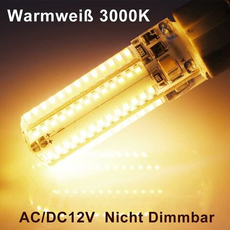 GY6.35 LED bulb, LED G6.35 12V, 7W halogen bulb equivalent to 50W, warm white 3000K, 360° beam angle, for cabinet lighting, non-dimmable (2-pack) - Image 2