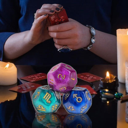 3pcs 12-sided resin tweezers astrology tarot constellation divination dice - Image 3