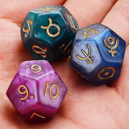 3pcs 12-sided resin tweezers astrology tarot constellation divination dice - Image 4
