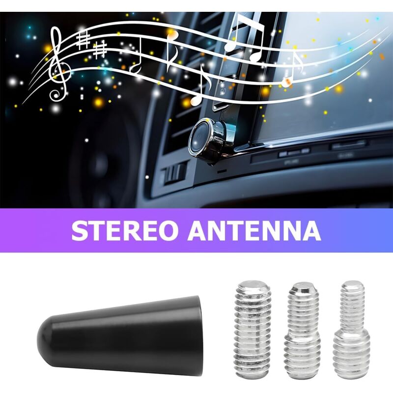 Short Car Antenna, Universal Amplified Car Radio Short Antenna, 3cm Short Rod Roof Stereo Antenna for Car, for All Cars Vehicles Auto - Image 4