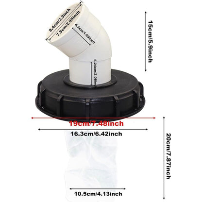 45° IBC Water Filter with Lid, 163mm Nylon Rainwater Filter, Washable, Compatible with IBC Water Tank DN 150 - Image 2