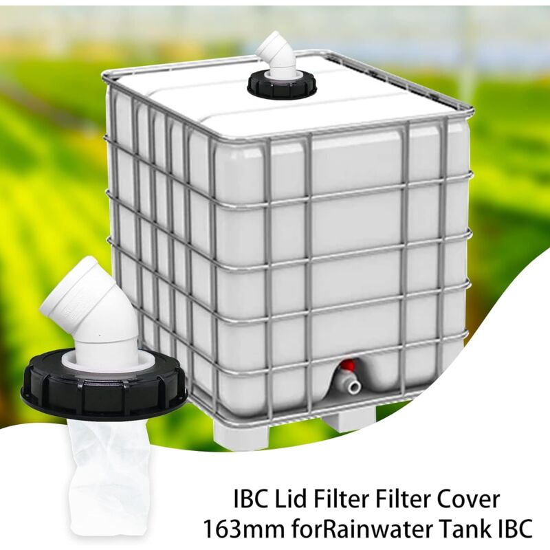 45° IBC Water Filter with Lid, 163mm Nylon Rainwater Filter, Washable, Compatible with IBC Water Tank DN 150 - Image 3