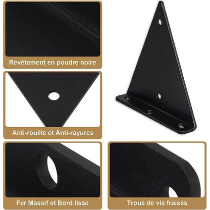Package Triangle Shelf Brackets, 14cm Iron Floating Shelf Brackets, Metal Wall Mounted Shelf Brackets for DIY Open Shelf Ikodm - Image 4
