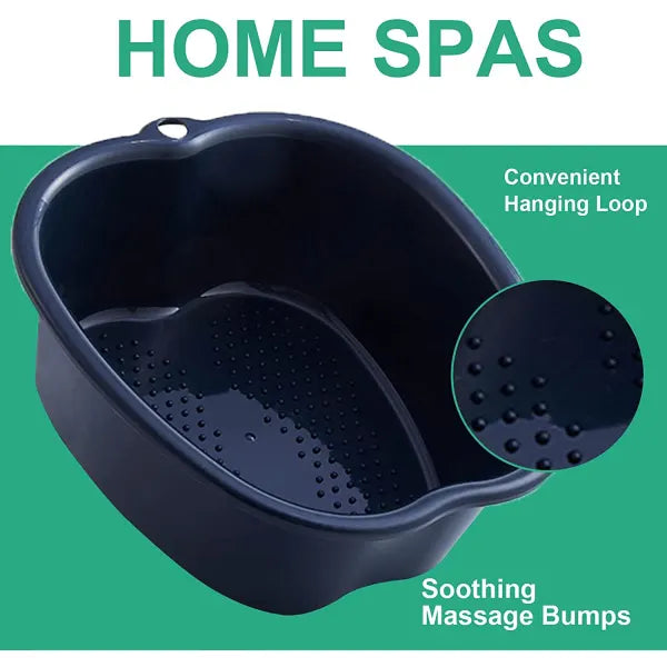 Large Foot Bath Bowl Thickened Solid Plastic Foot Basin Soaking Basin Foot Bath Foot Bath Foot Therapy Healthy Detoxification Relaxation (Black) black - Image 2