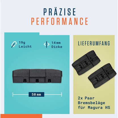 Magura HS Brake Pads - 2 Pairs 50mm, High Power Durable, Compatible with Magura HS11 HS22 HS33 - Image 2