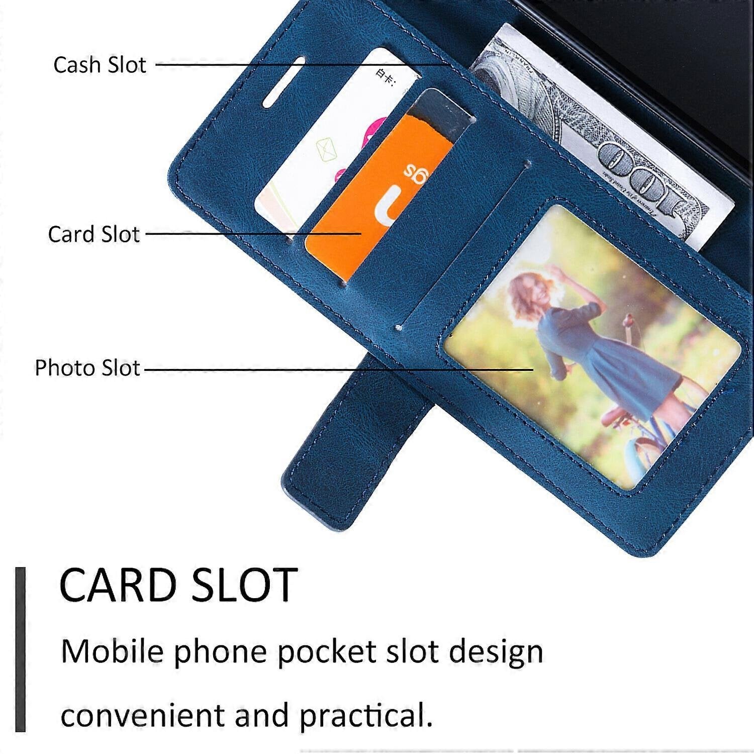 Case Compatible with iPhone 11 Leather Magnetic Folio Case with Card Holder Compatible with iPhone 11- Perfect Blue-max Blue - Image 3
