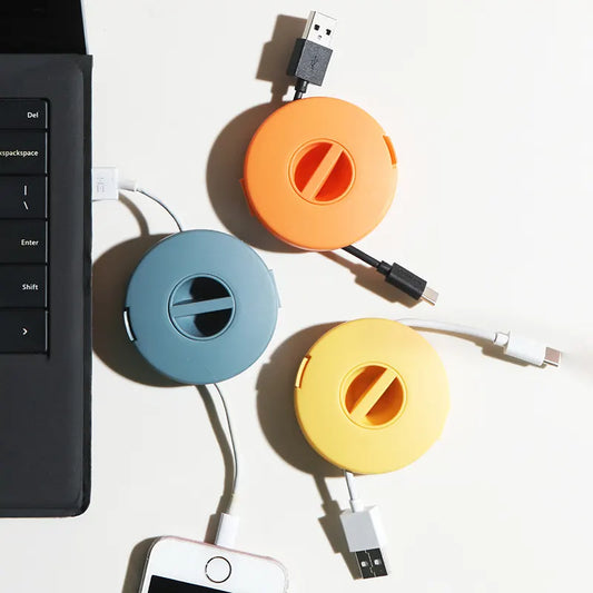 Set of 4 cable holders, empty, retractable, compact and versatile, for USB cables, charging cables and small accessories R - Image 2