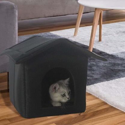 Waterproof Outdoor Cat House, Indoor Dog Kennel, Foldable Waterproof Cat Tent, Warm Oxford Fabric for Winter, M - Image 2