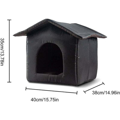 Waterproof Outdoor Cat House, Indoor Dog Kennel, Foldable Waterproof Cat Tent, Warm Oxford Fabric for Winter, M - Image 4