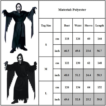 Scream Ghostface Black Halloween Scary Costume, Men, Adult Size Halloween Masquerade Costume M - Image 3