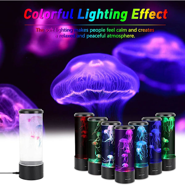 Jellyfish Lamp, Jellyfish Lava Lamp Aquarium Jellyfish Lamp LED Light 7 Colors with USB for Children's Bedroom Christmas Gift Birthday Gift - Image 2