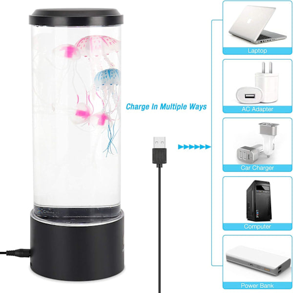 Jellyfish Lamp, Jellyfish Lava Lamp Aquarium Jellyfish Lamp LED Light 7 Colors with USB for Children's Bedroom Christmas Gift Birthday Gift - Image 3