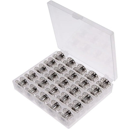 Metal Bobbins with Case for Standard Household Sewing Machine Brother Singer Bernina Pfaff Elna Babylock Kenmore Juki..DEBUNS