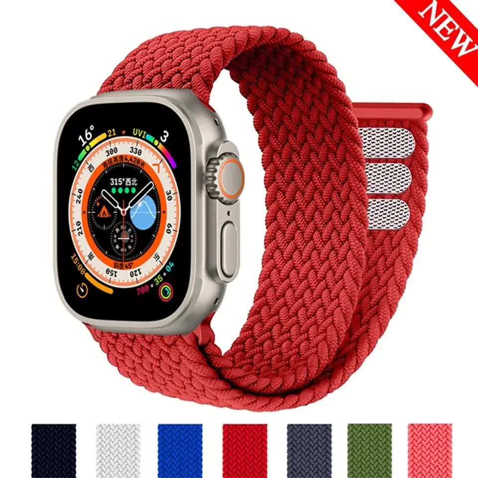 Braided Solo Loop for Apple Watch Ultra band 49mm 45mm 41mm 44mm 40mm 42mm bracelet iWatch series 9 7 SE 8 6 5 4 3 band SummerU SummerU 38 40 41mm-S - Image 2
