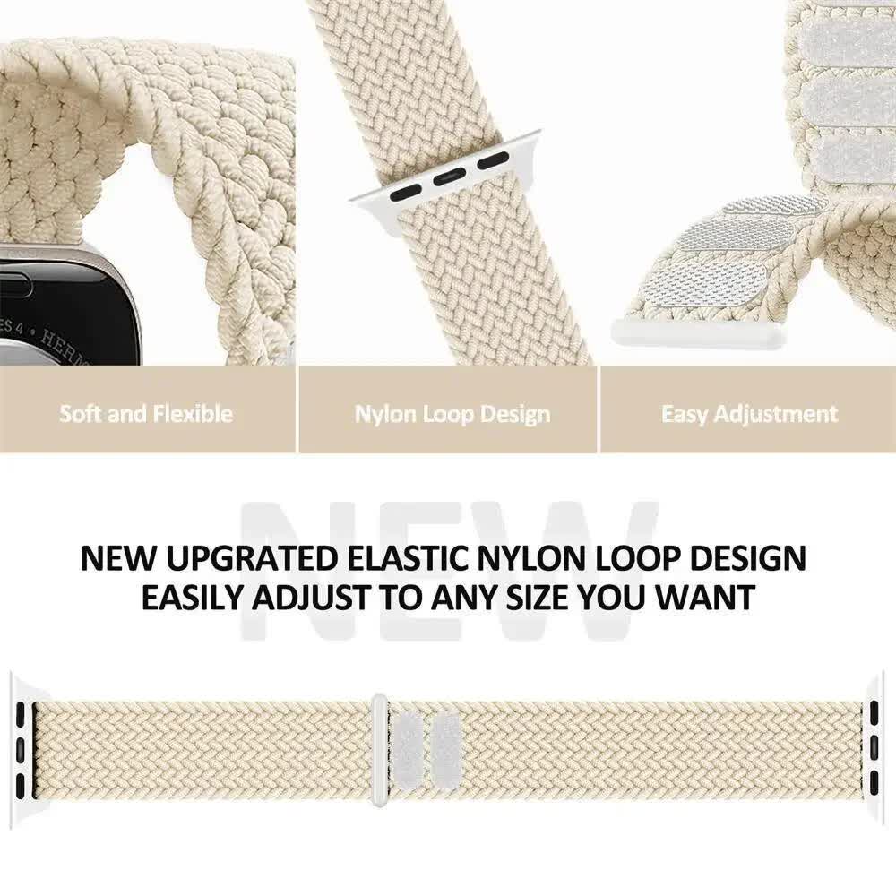 Braided Solo Loop for Apple Watch Ultra band 49mm 45mm 41mm 44mm 40mm 42mm bracelet iWatch series 9 7 SE 8 6 5 4 3 band SummerU SummerU 38 40 41mm-S - Image 5