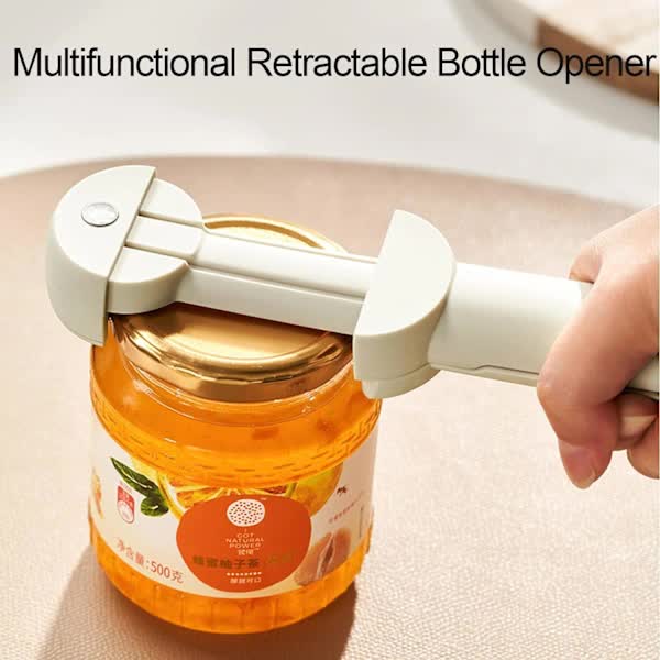 Multifunctional Telescopic Cap Opener - Adjustable Multifunctional Can Opener and Cap Holder for People with Weak Hands - Image 2