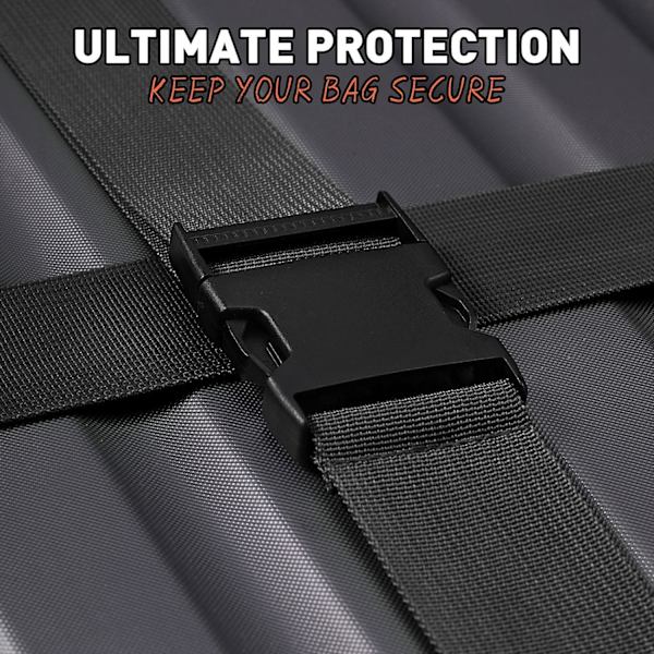 Suitcase 4-piece Luggage Strap Luggage Strap Set Cross Luggage Strap Adjustable Suitcase Strap Buckle Suitcase Strap RED - Image 2