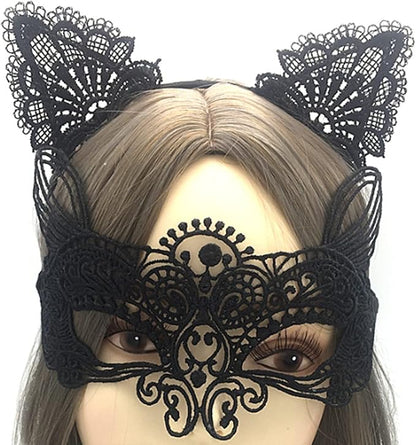 Cat mask and cat ears headband women's fancy dress Halloween mask costume Catwoman accessories makeup party gifts - Image 5
