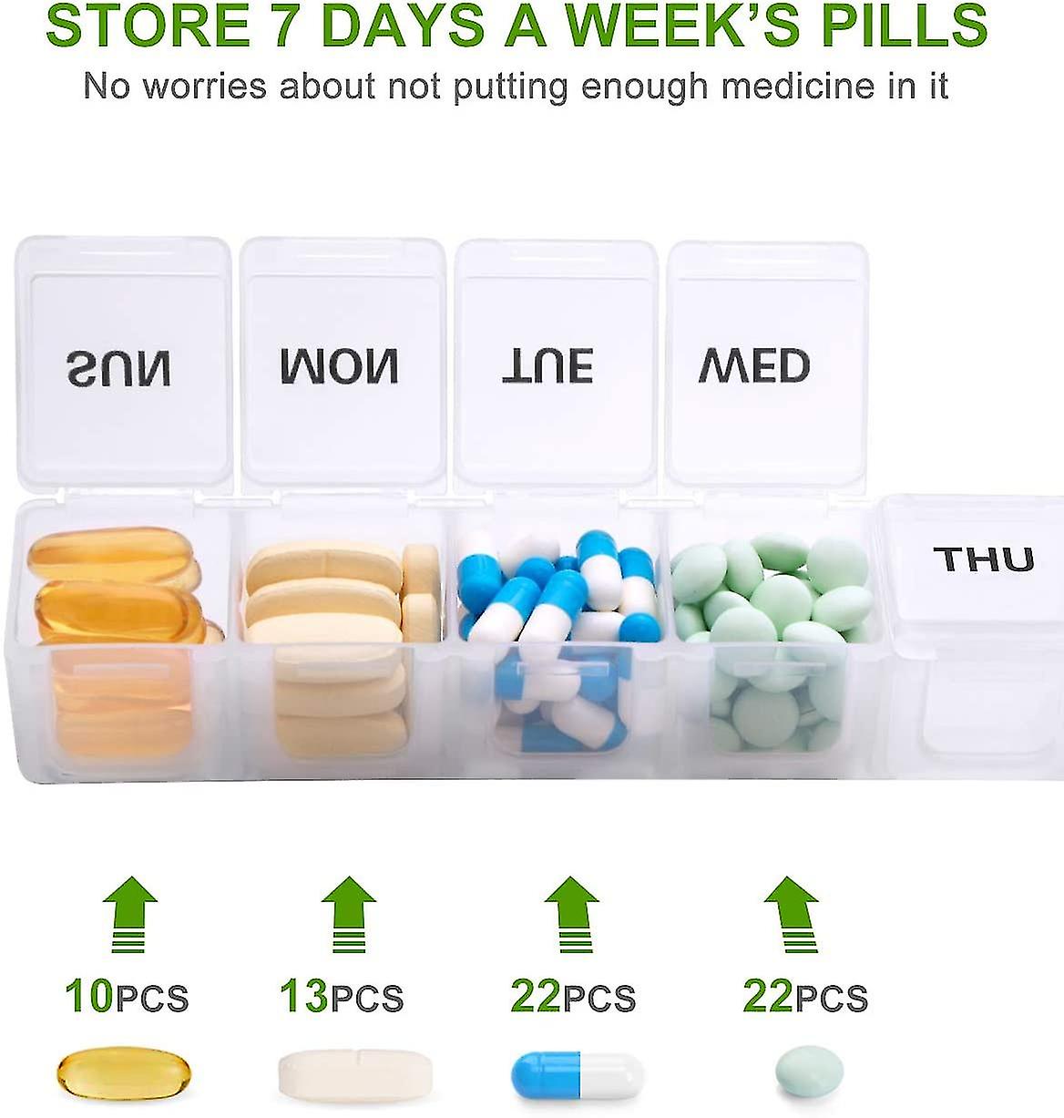 pcs Oversized Weekly Pill Organizer Box 2-pack, You Can Carry The Daily Pill Box Oversized Every Week Medicine Box - Image 2