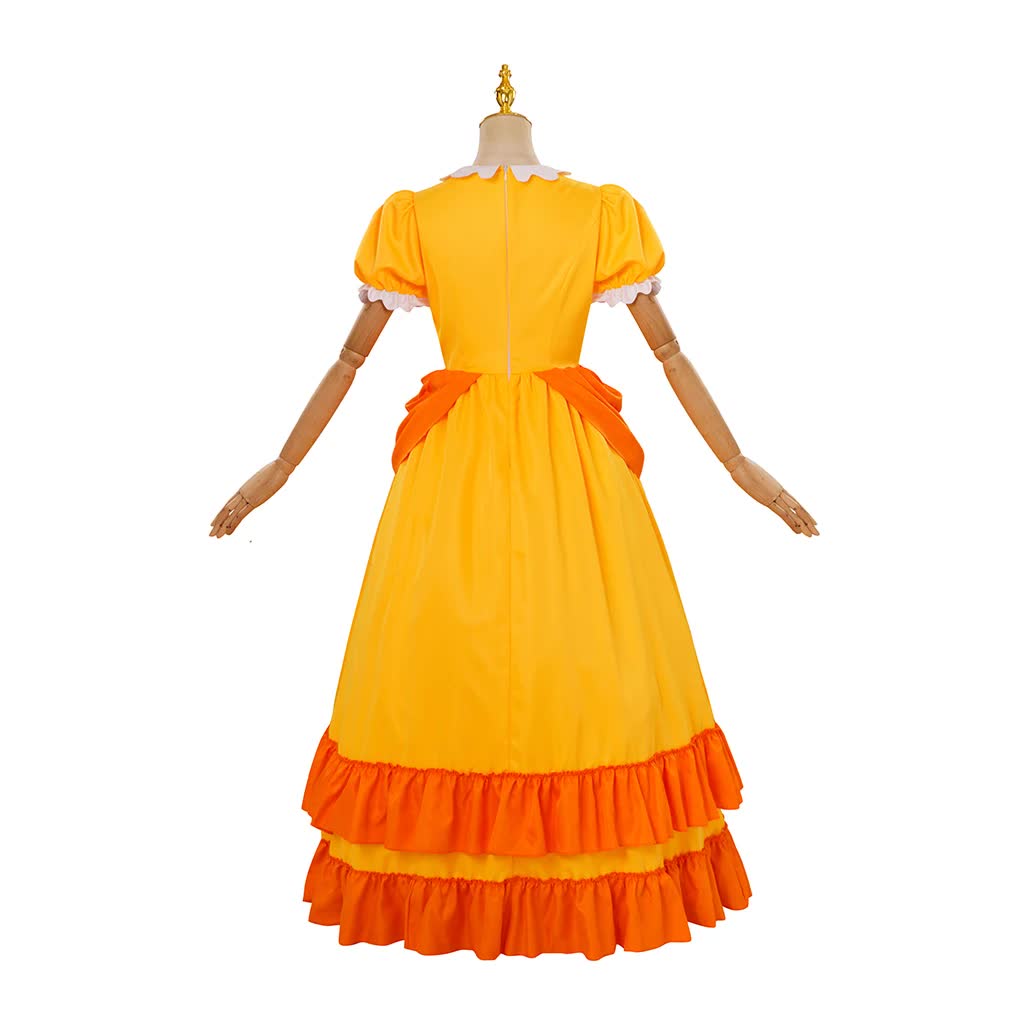 Daisy Cosplay Dress Rosalina Costume Halloween Carnival Cosplay Princess Dress with Crown Birthday Party Stage Wear with Headpiece XS XS Daisy - Image 3