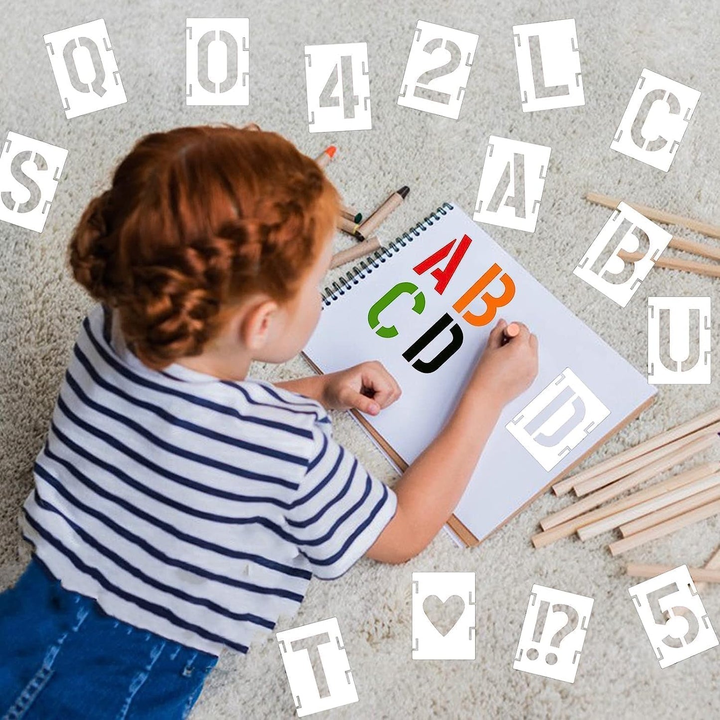 Stencils for letters and numbers, capital letters, alphabet stencils - Image 2