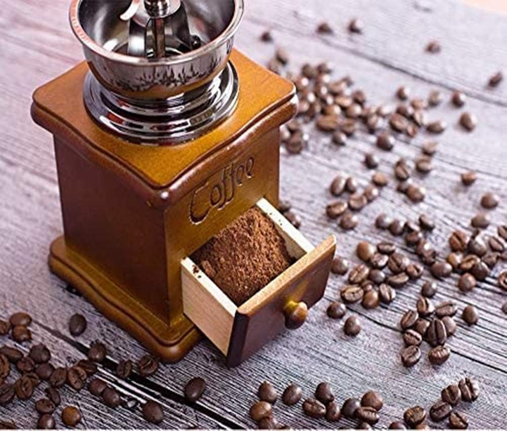 Wooden Coffee Grinder Vintage Antique Ceramic Hand Cranked Coffee Grinder with Retro Style Wooden Coffee Grinder-tfrf - Image 4