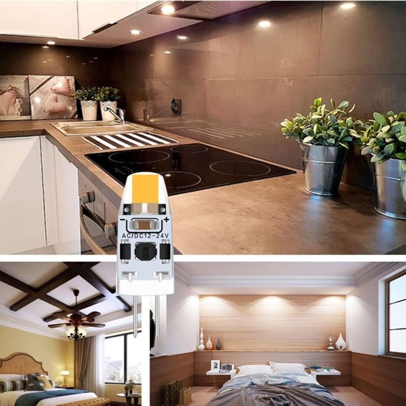 12V G4 LED Warm White 3000K Bulb, Dimmable 2W LED Bulb, Replacement for G4 15W 20W Halogen, AC/DC 12-24V, 10-pack - Image 3