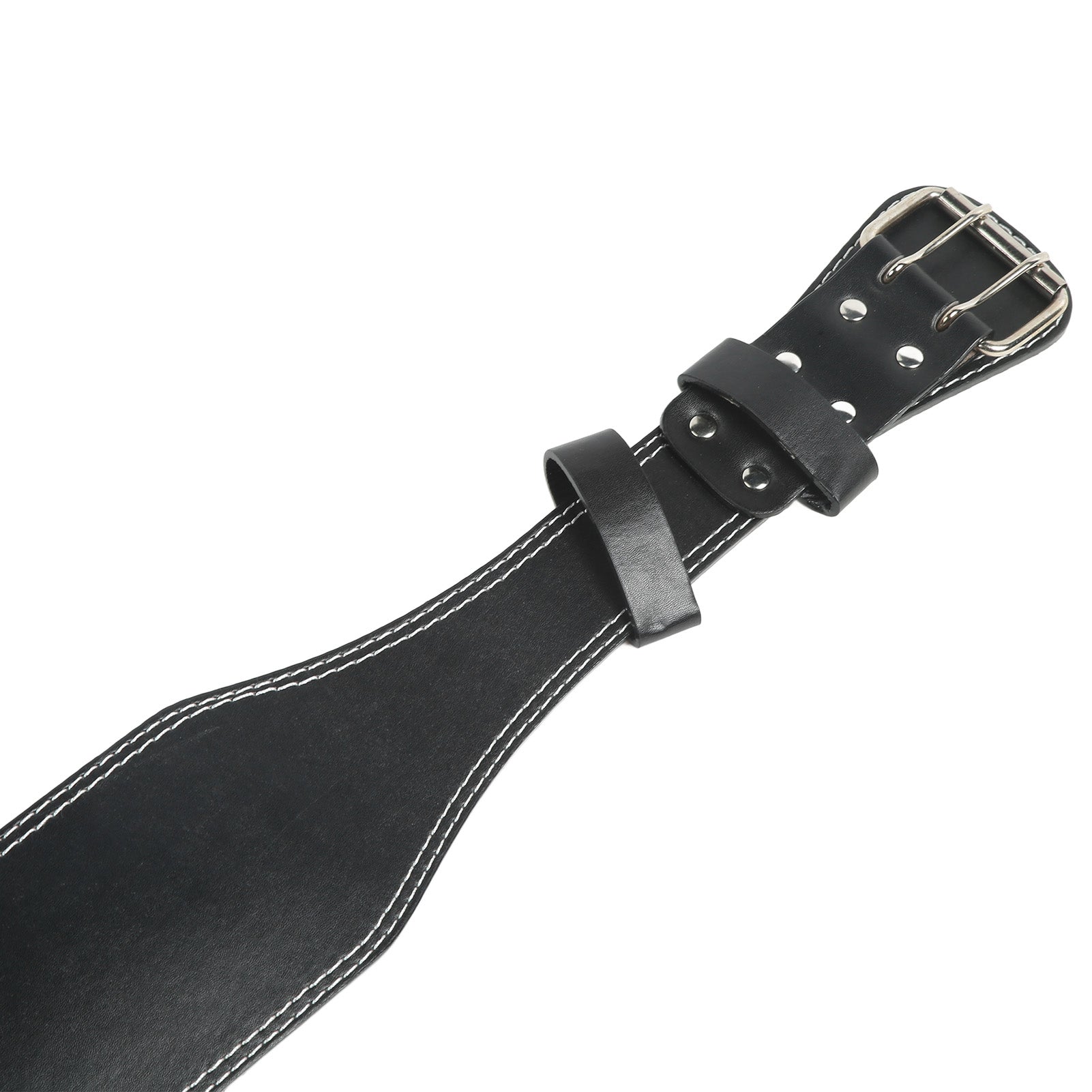Weight belt for weightlifting, wide sports belt for waist support, fitness belt for rowing, squats, deadlifts, black - Image 5