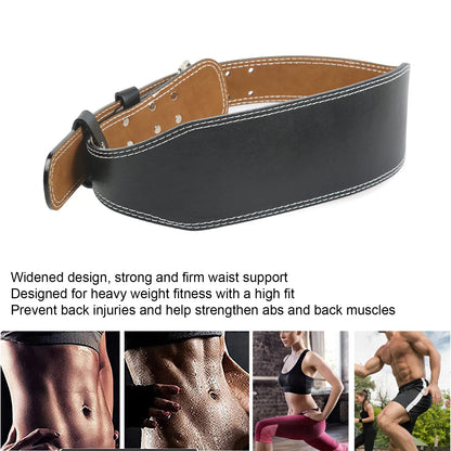 Weight belt for weightlifting, wide sports belt for waist support, fitness belt for rowing, squats, deadlifts, black - Image 7