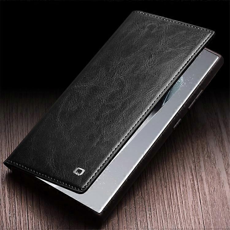 Compatible with Samsung Galaxy S24 Ultra Mobile Case Wallet Case Flip Stand Phone Protection Genuine Leather Black - Image 5