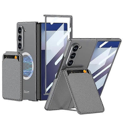 GKK Integrated Magnetic Foldable Card Slot Phone Case For Samsung Galaxy Z Fold7 5G Grey Grey