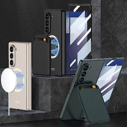 GKK Integrated Magnetic Foldable Card Slot Phone Case For Samsung Galaxy Z Fold7 5G Grey Grey - Image 2