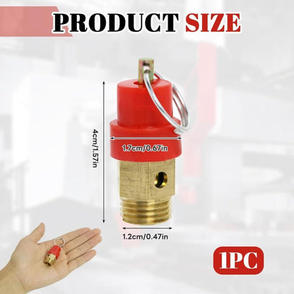 Air Compressor Safety Valve G1/4 Male Connector 115 PSI Set Pressure Red Capsule Compressor Air Pressure Safety Valve 1pc - Image 2