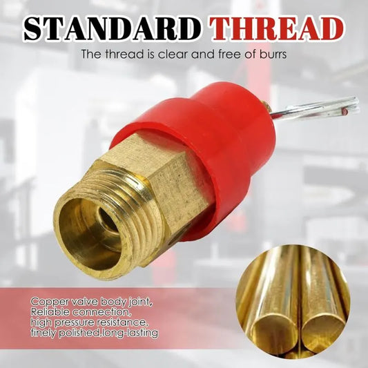 Air Compressor Safety Valve G1/4 Male Connector 115 PSI Set Pressure Red Capsule Compressor Air Pressure Safety Valve 1pc - Image 3