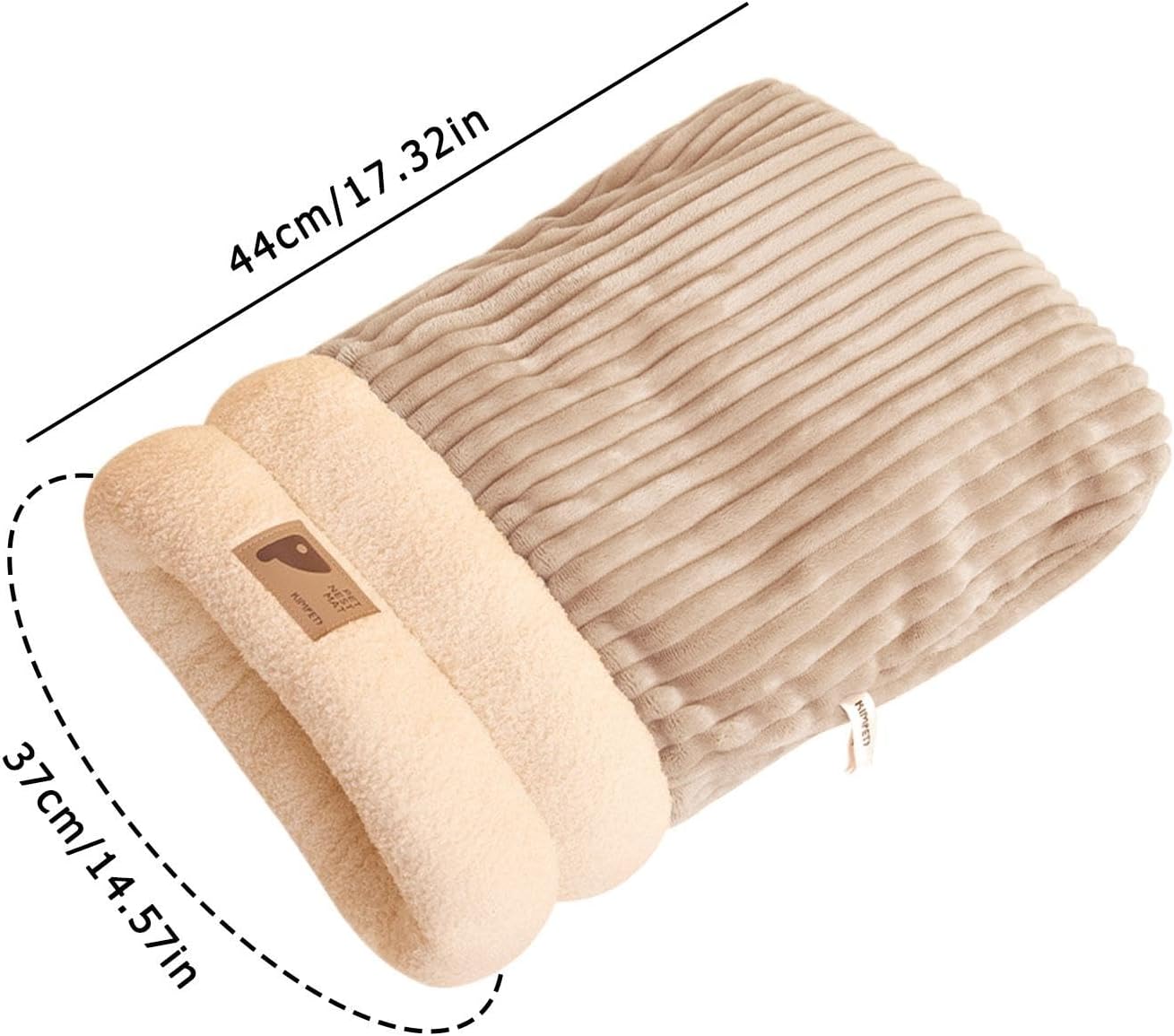 Sleeping Bag for Cat, Warm Pet Bed, Washable Cozy Cave for Cats gray L 34 x W 20 x H 20 cm - Image 7