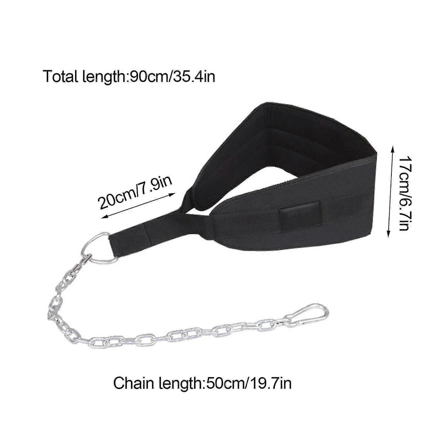 Seektop Weighted Pull Up Dip Belt With Chain (100kg Capacity) - Home Gym Strength Training Waist Belt, Black Eva Material - Image 5