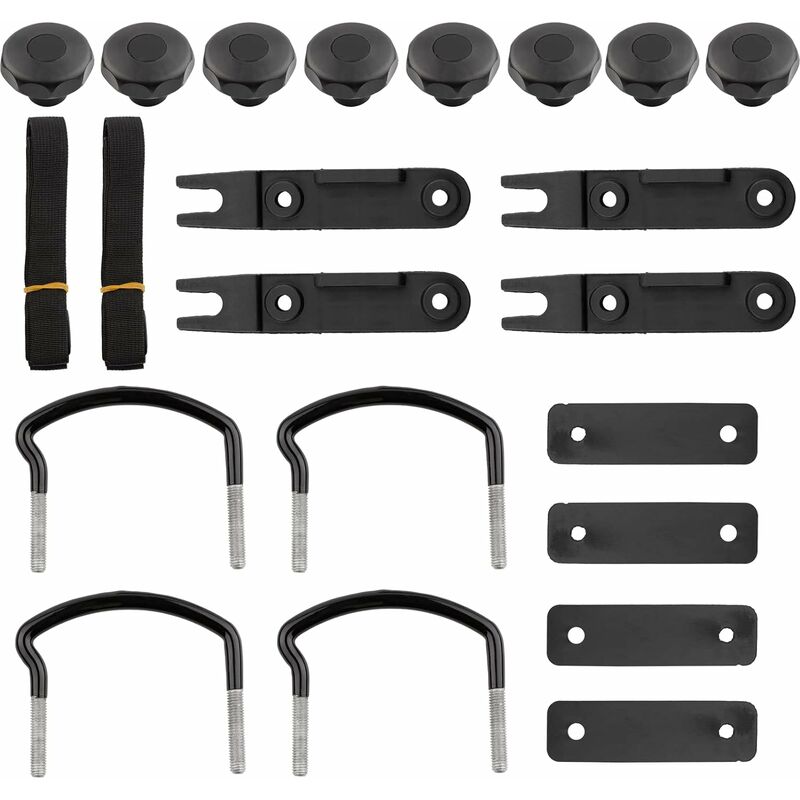 pcs Universal Roof Box U-Shaped Mounting Brackets Inner Width with 8 Lock Nuts - Image 2