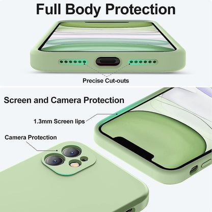 Upgraded Liquid Silicone with [Square Edges] [Camera Protection] [Soft Anti-Scratch Microfiber Lining] Mobile Case for iPhone 11 6.1 inch - Matcha - Image 3